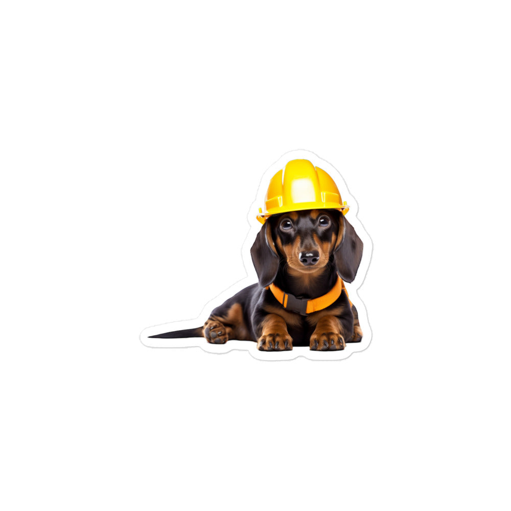 Dachshund Contractor Sticker - Stickerfy.ai