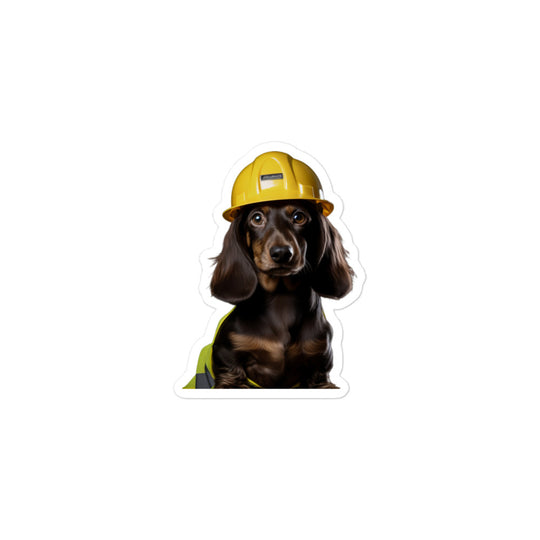 Dachshund Contractor Sticker - Stickerfy.ai