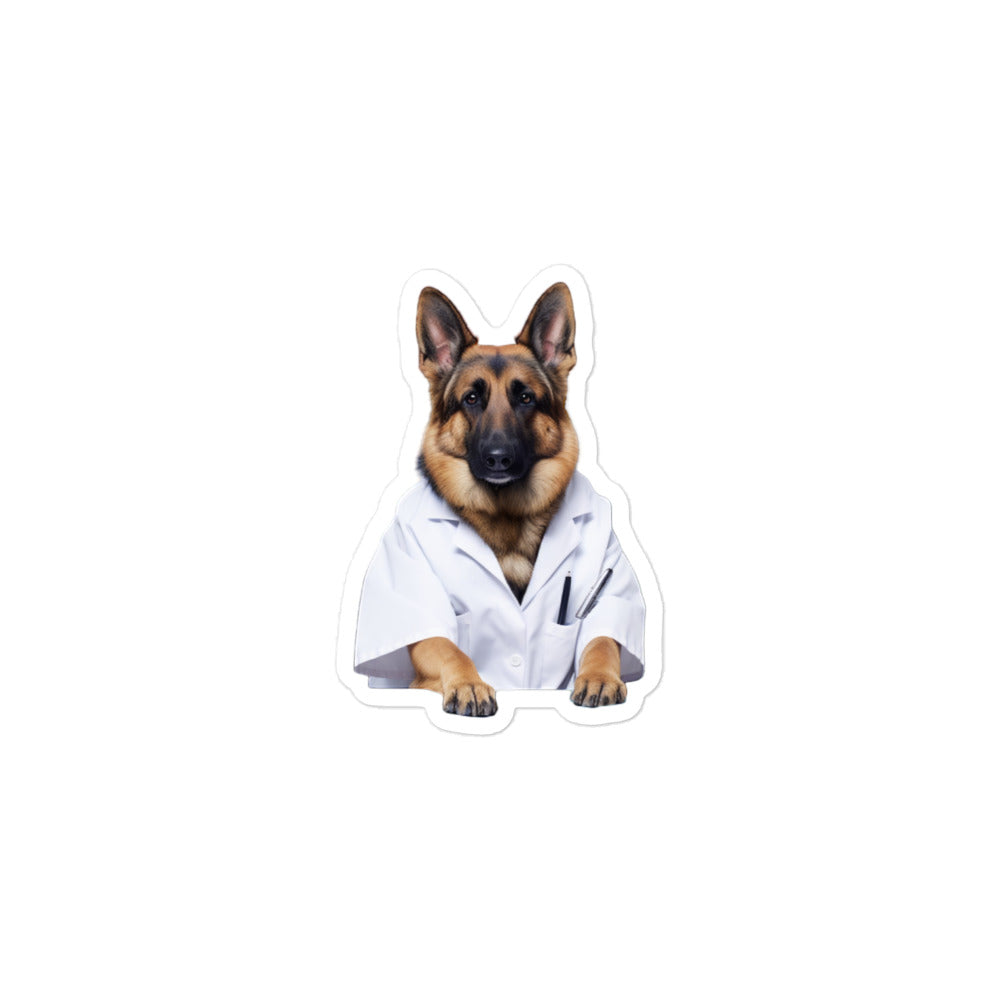 German Shepherd Pharmacist Sticker - Stickerfy.ai