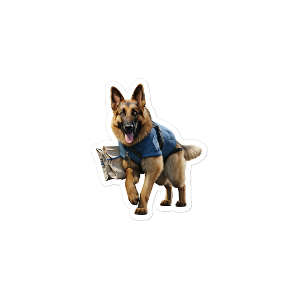 German Shepherd Mail Carrier Sticker - Stickerfy.ai