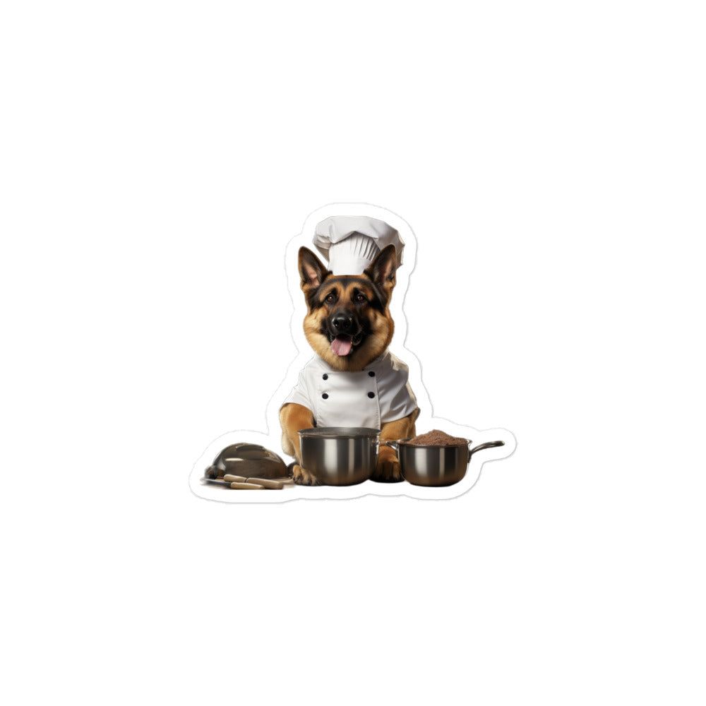 German Shepherd Chef Sticker - Stickerfy.ai