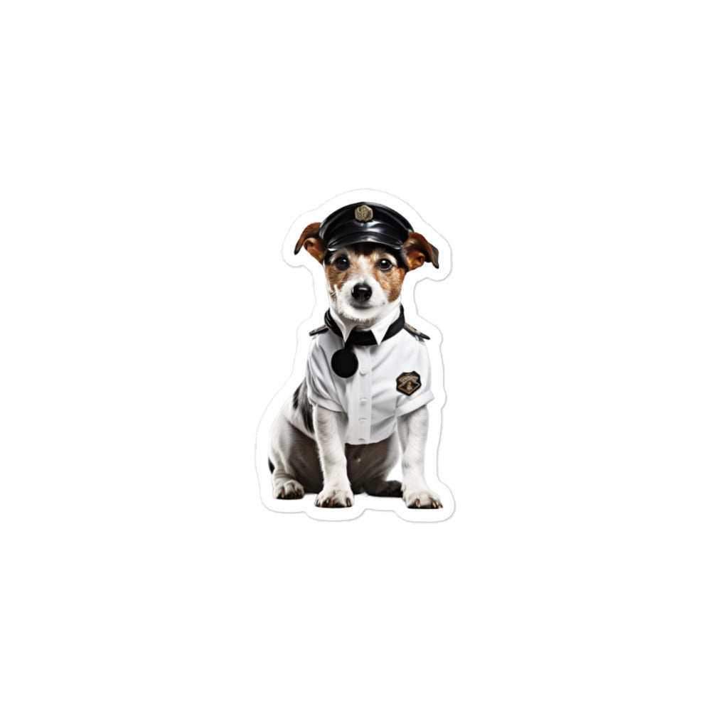 Jack Russell Terrier Security Officer Sticker - Stickerfy.ai