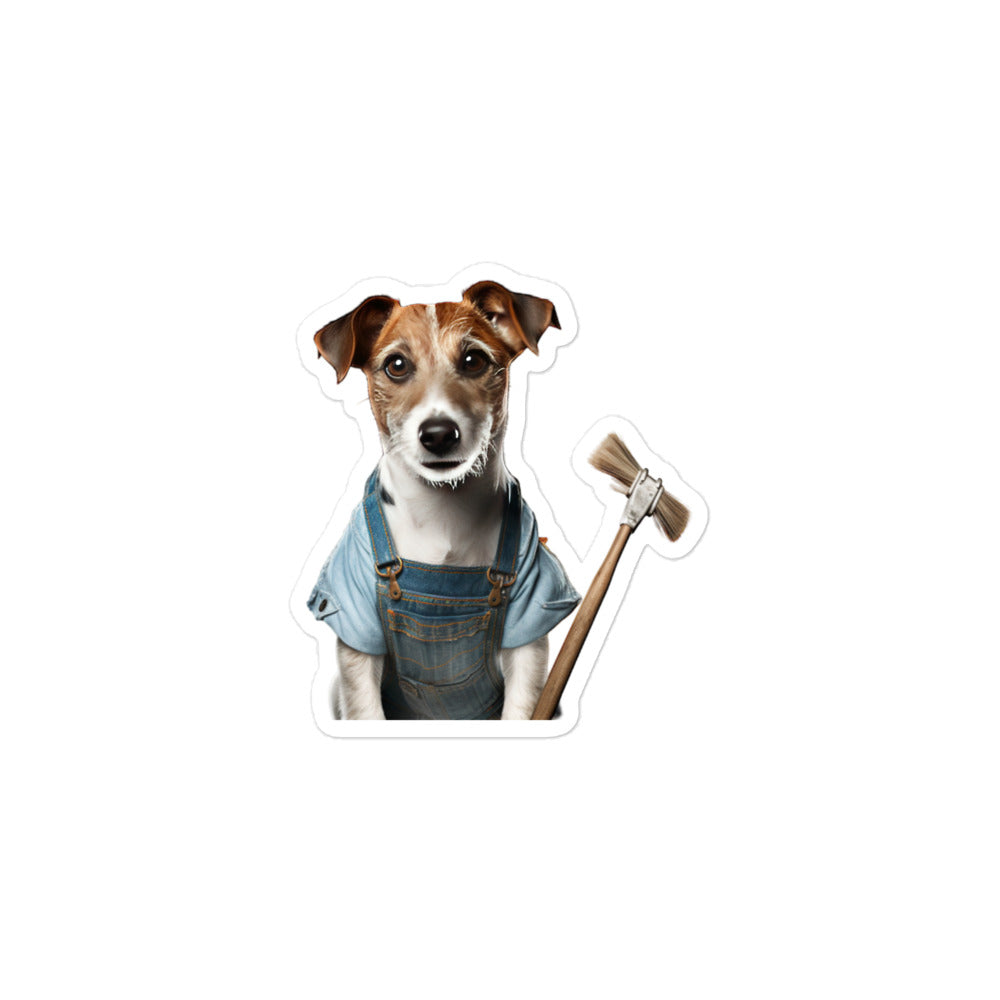 Jack Russell Terrier Janitor Sticker - Stickerfy.ai