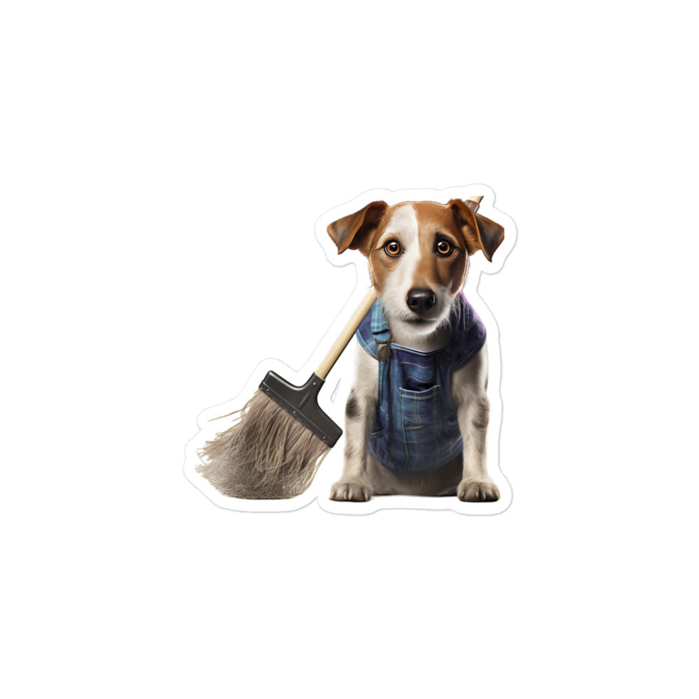 Jack Russell Terrier Janitor Sticker - Stickerfy.ai