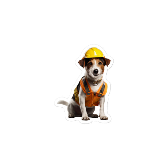 Jack Russell Terrier Contractor Sticker - Stickerfy.ai