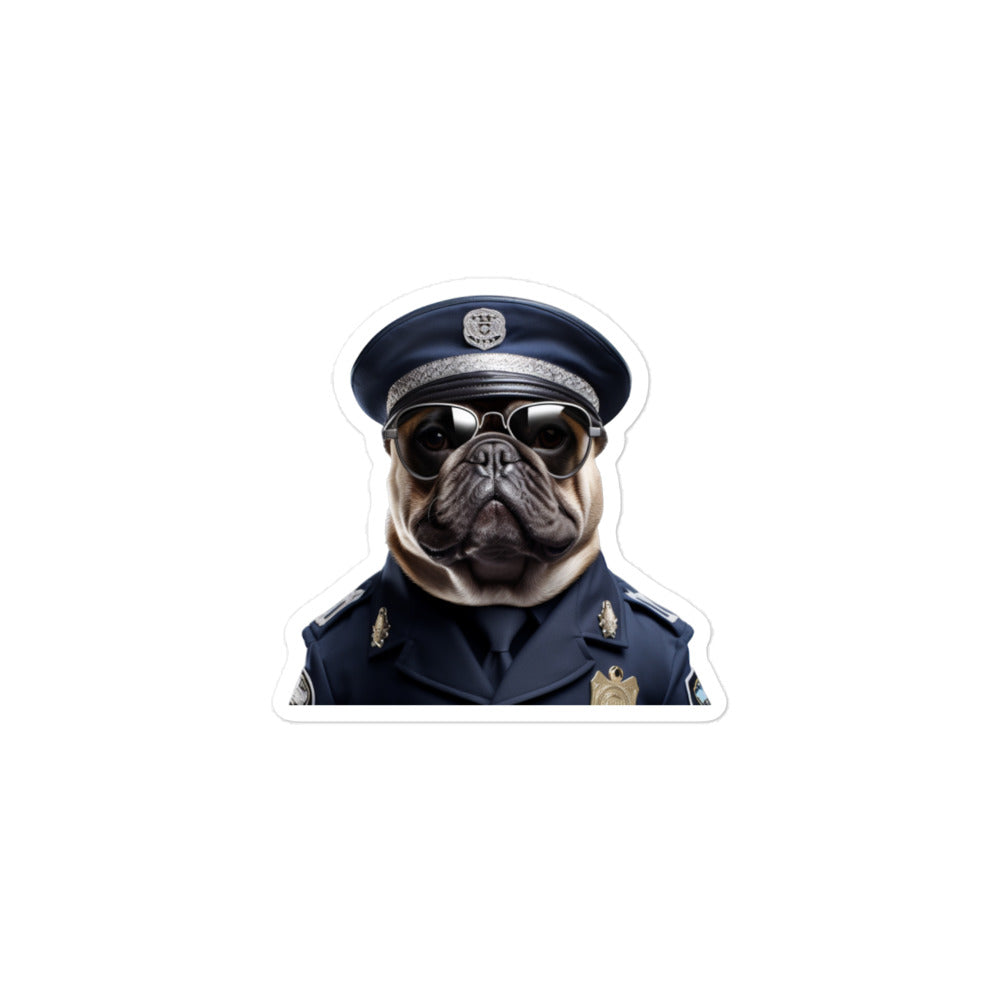 French Bulldog Security Officer Sticker - Stickerfy.ai