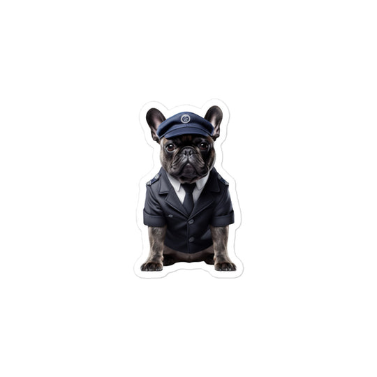 French Bulldog Security Officer Sticker - Stickerfy.ai