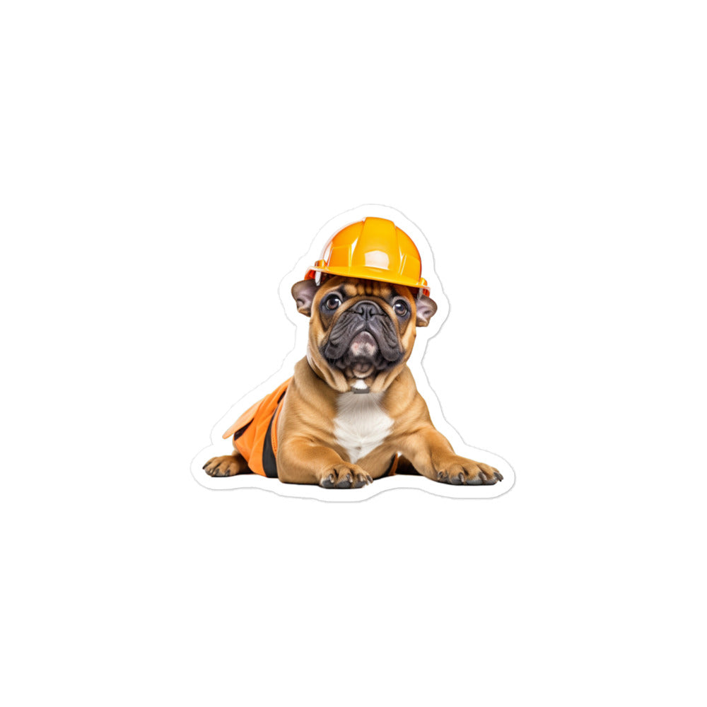French Bulldog Contractor Sticker - Stickerfy.ai