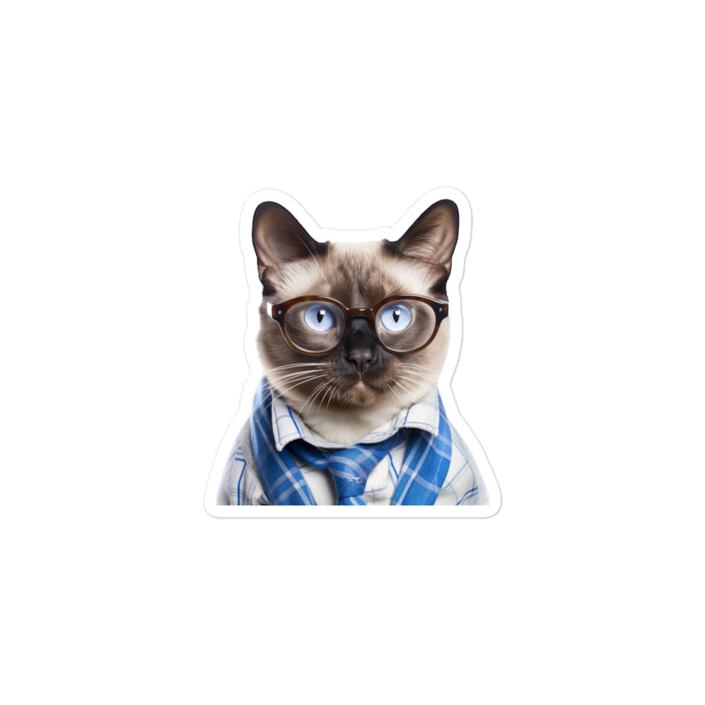 Siamese Student Sticker - Stickerfy.ai