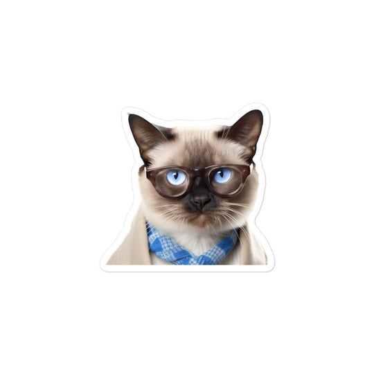 Siamese Student Sticker - Stickerfy.ai