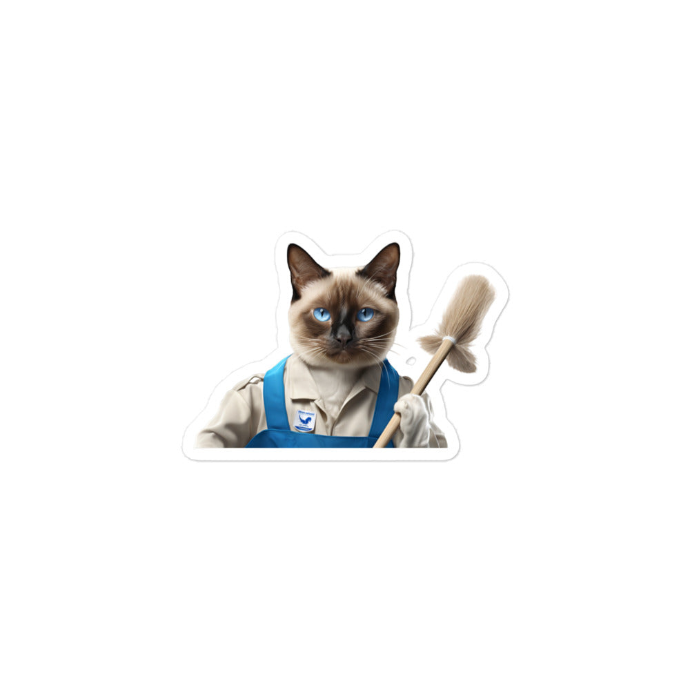 Siamese Janitor Sticker - Stickerfy.ai