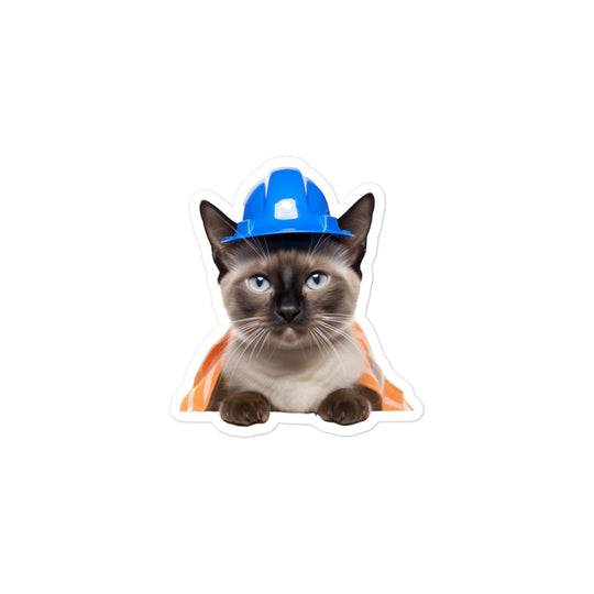 Siamese Contractor Sticker - Stickerfy.ai