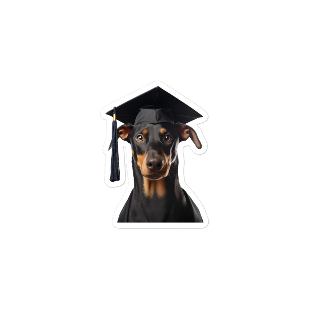 Doberman Student Sticker - Stickerfy.ai