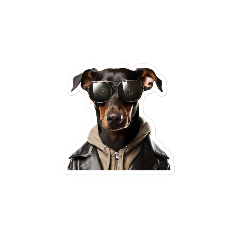 Doberman Student Sticker - Stickerfy.ai