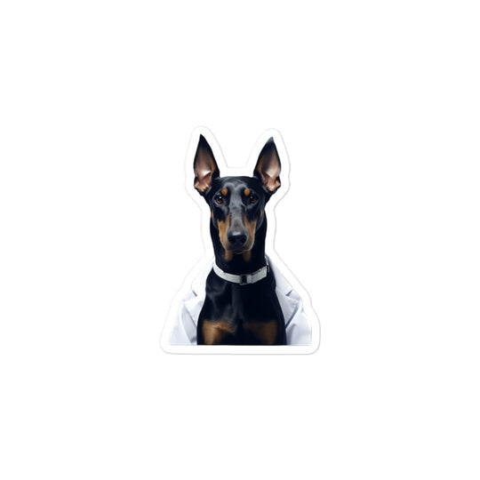 Doberman Pharmacist Sticker - Stickerfy.ai