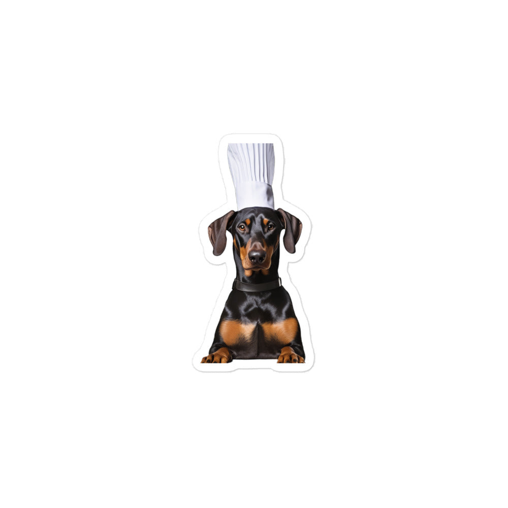 Doberman Chef Sticker - Stickerfy.ai