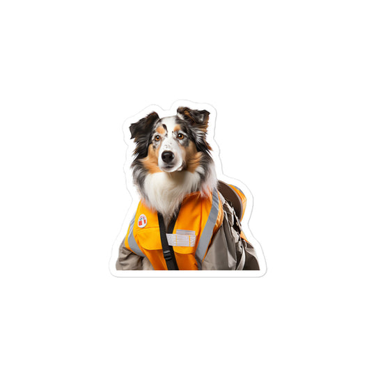 Australian Shepherd Transit Operator Sticker - Stickerfy.ai