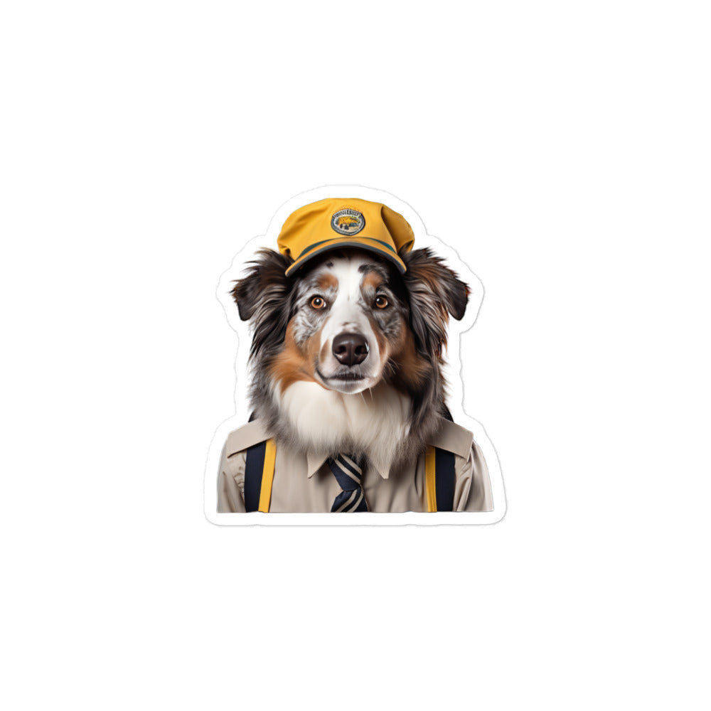 Australian Shepherd Transit Operator Sticker - Stickerfy.ai