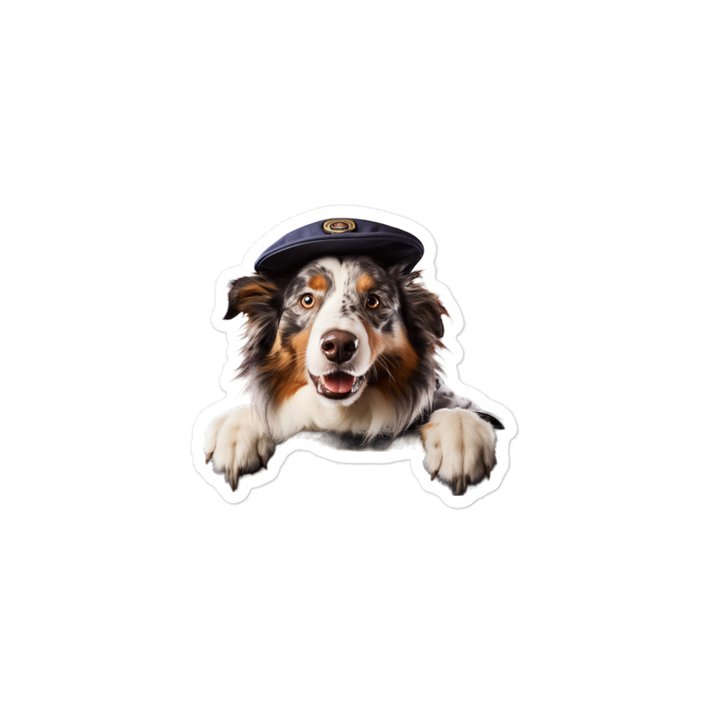 Australian Shepherd Transit Operator Sticker - Stickerfy.ai