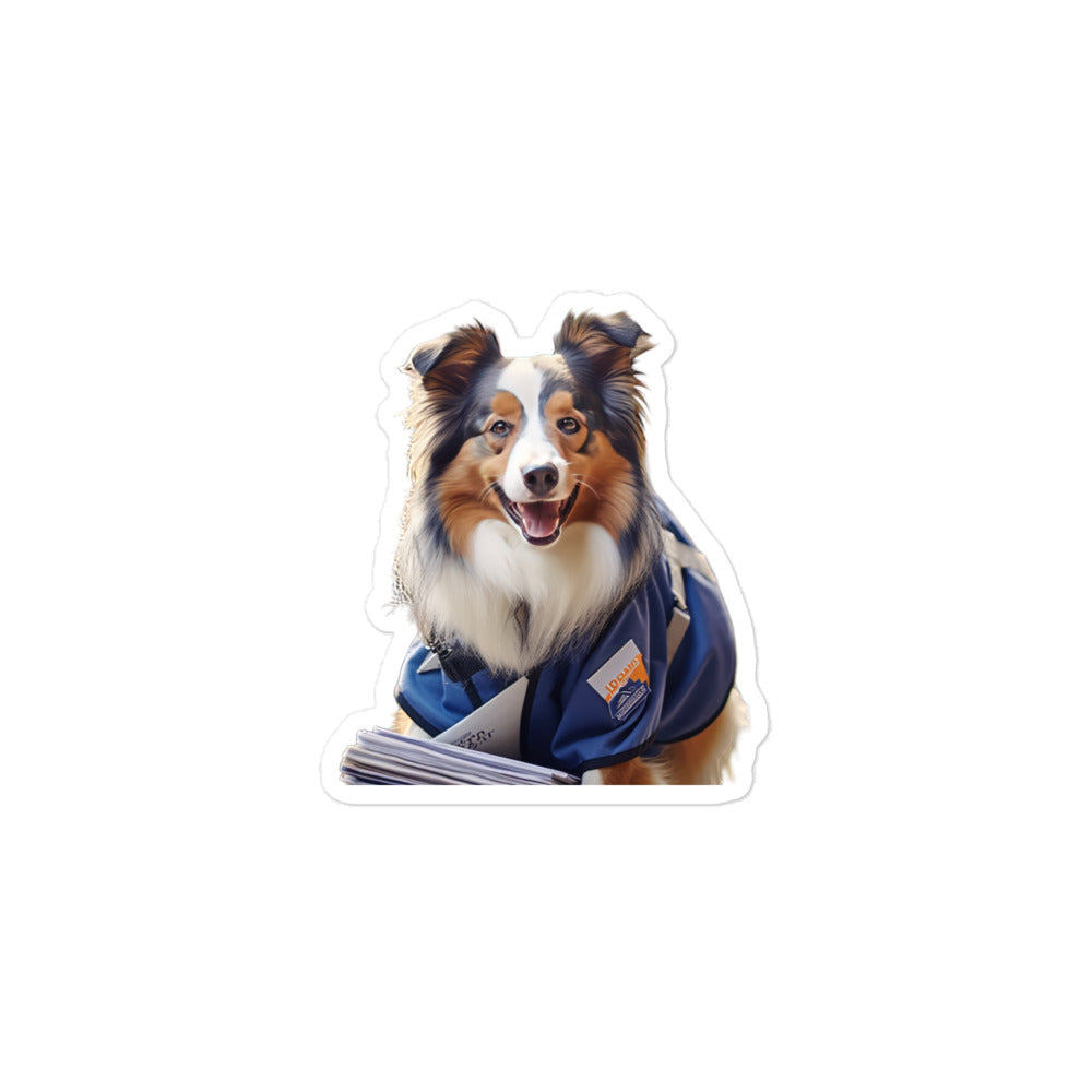 Australian Shepherd Mail Carrier Sticker - Stickerfy.ai