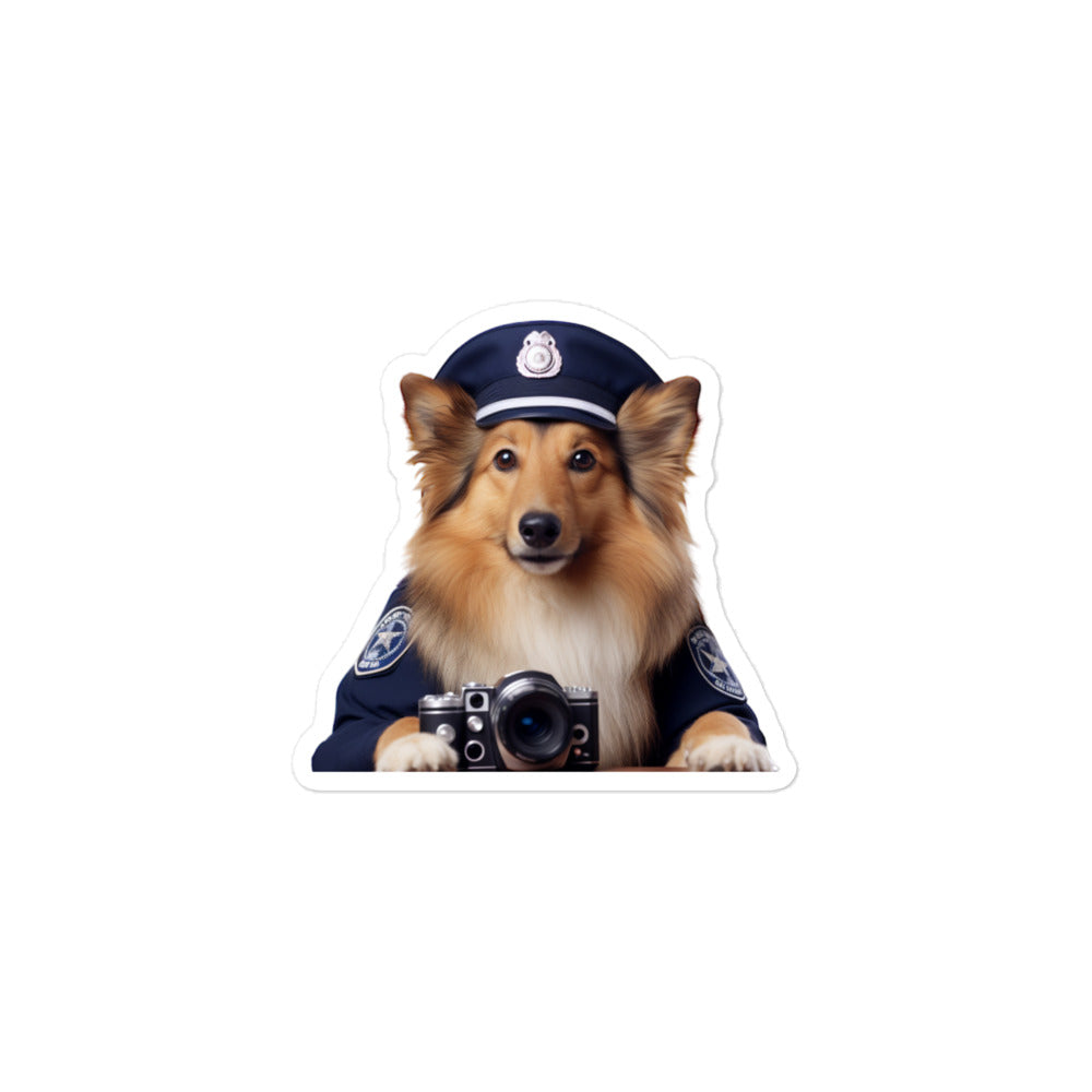 Shetland Sheepdog Security Officer Sticker - Stickerfy.ai