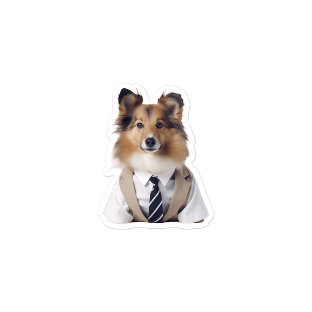 Shetland Sheepdog Sales Consultant Sticker - Stickerfy.ai