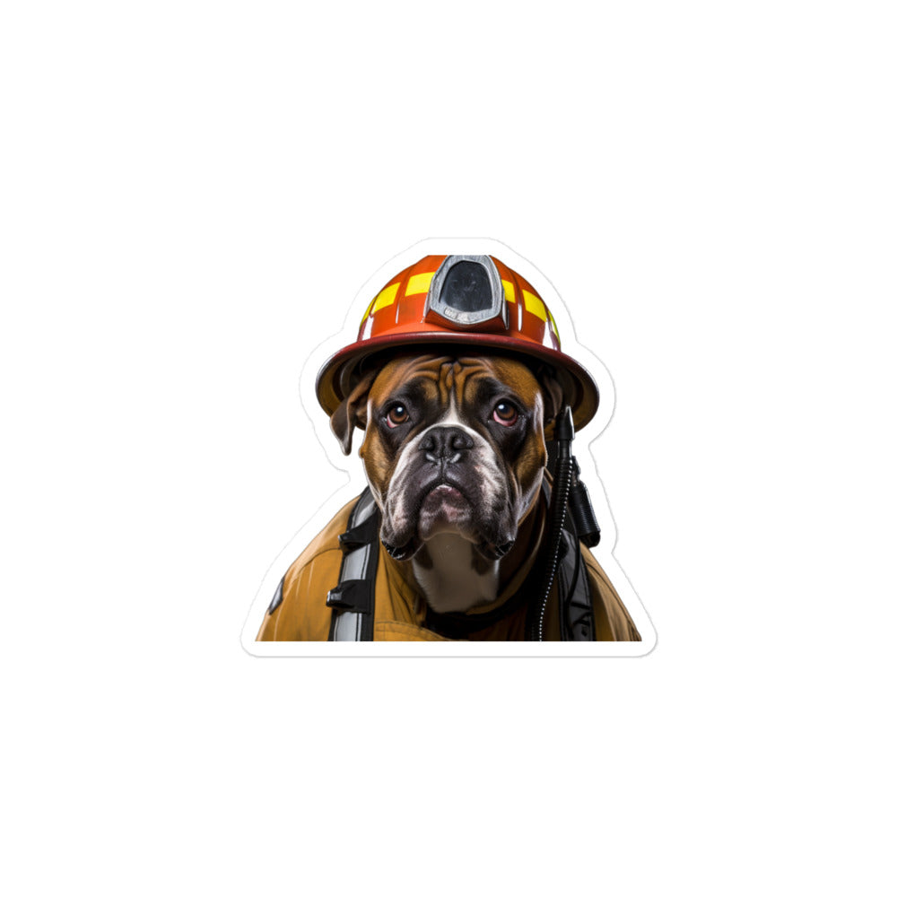 Boxer Firefighter Sticker - Stickerfy.ai