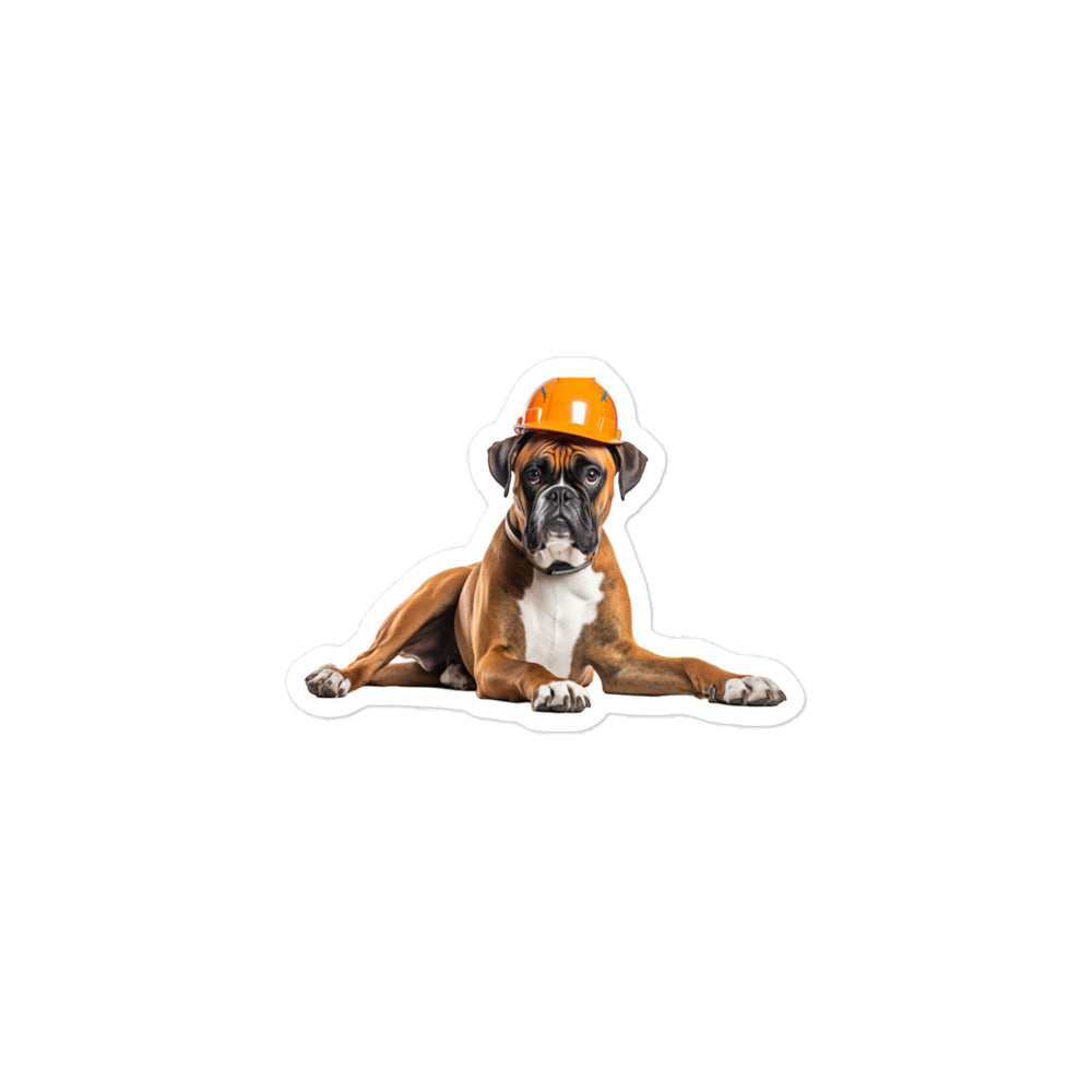 Boxer Contractor Sticker - Stickerfy.ai