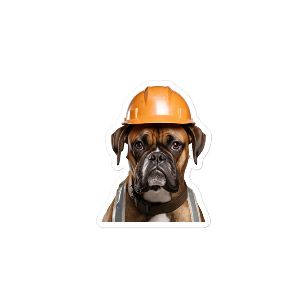 Boxer Contractor Sticker - Stickerfy.ai