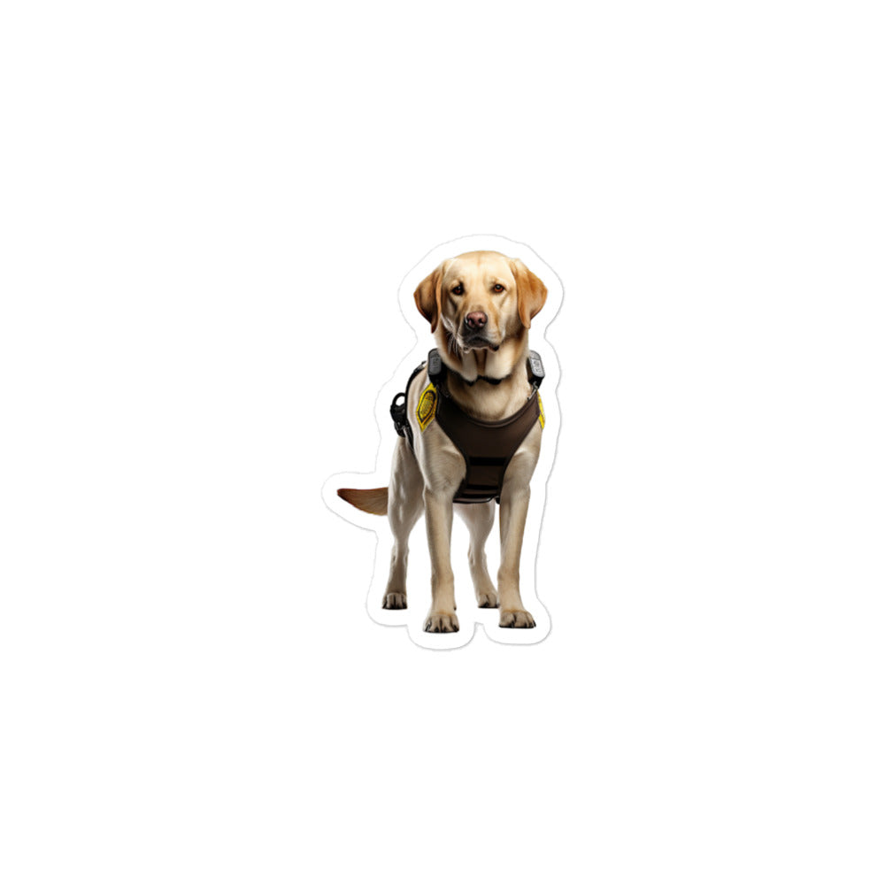 Labrador Retriever Security Officer Sticker - Stickerfy.ai