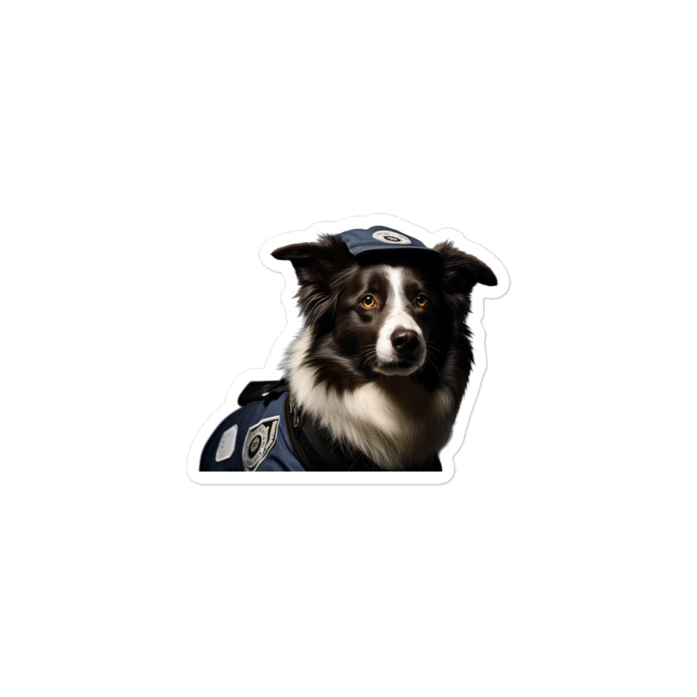 Border Collie Security Officer Sticker - Stickerfy.ai