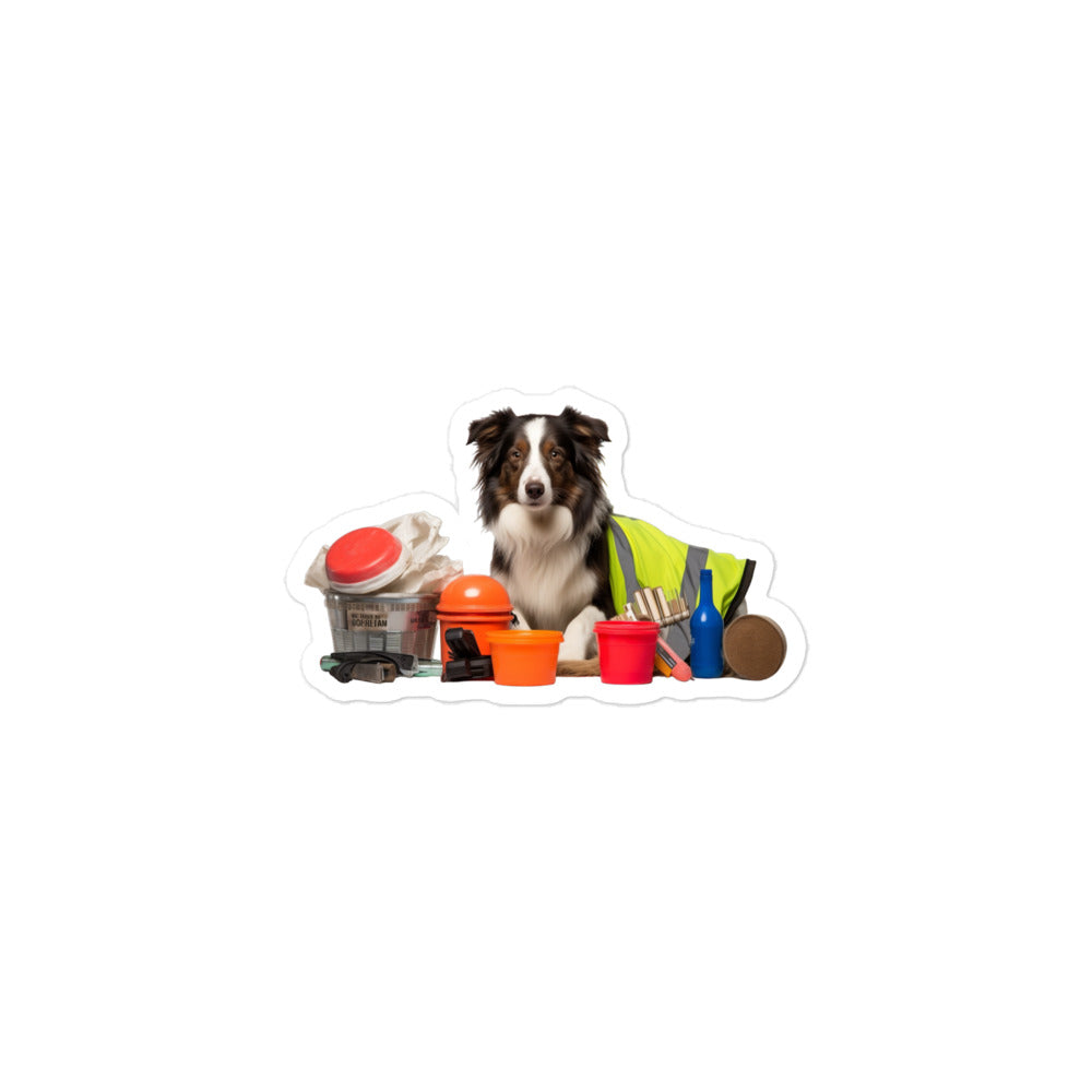 Border Collie Janitor Sticker - Stickerfy.ai