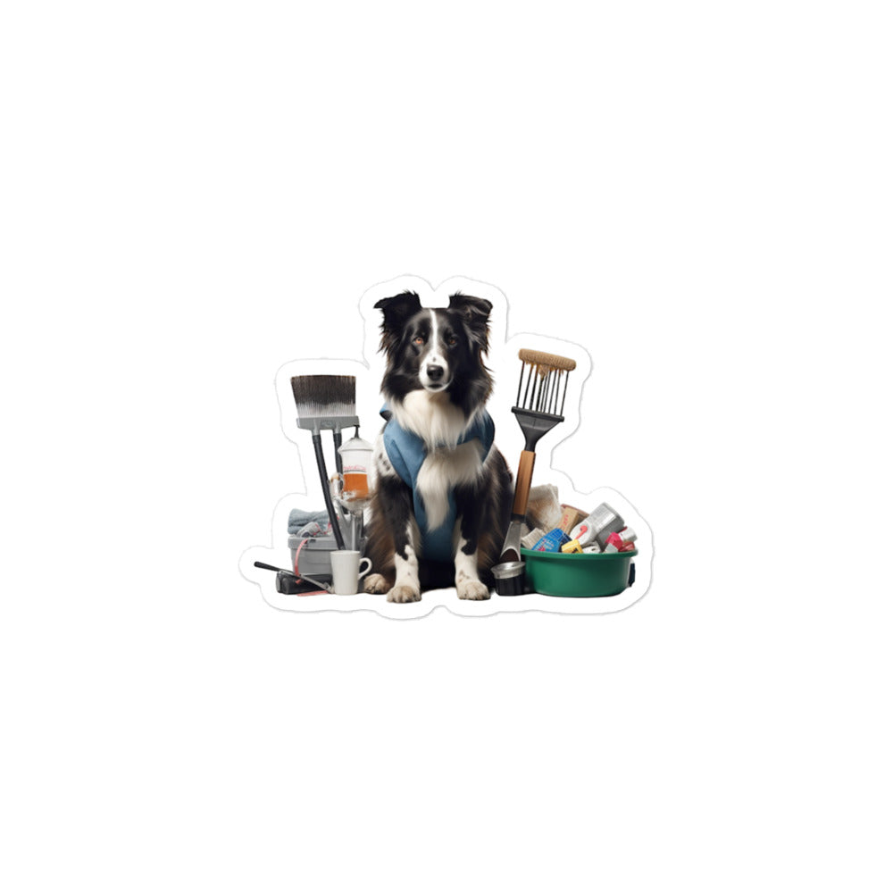 Border Collie Janitor Sticker - Stickerfy.ai