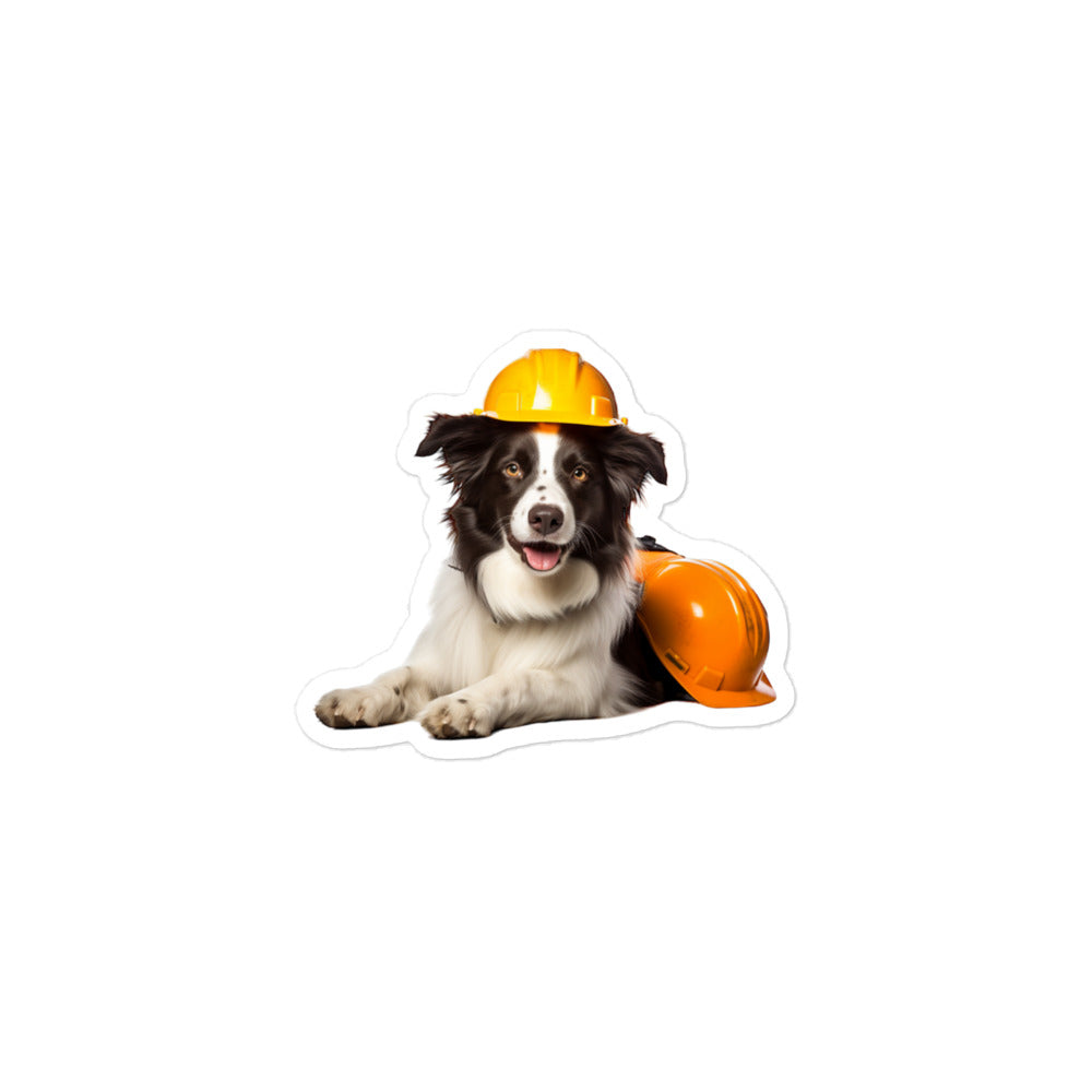 Border Collie Contractor Sticker - Stickerfy.ai