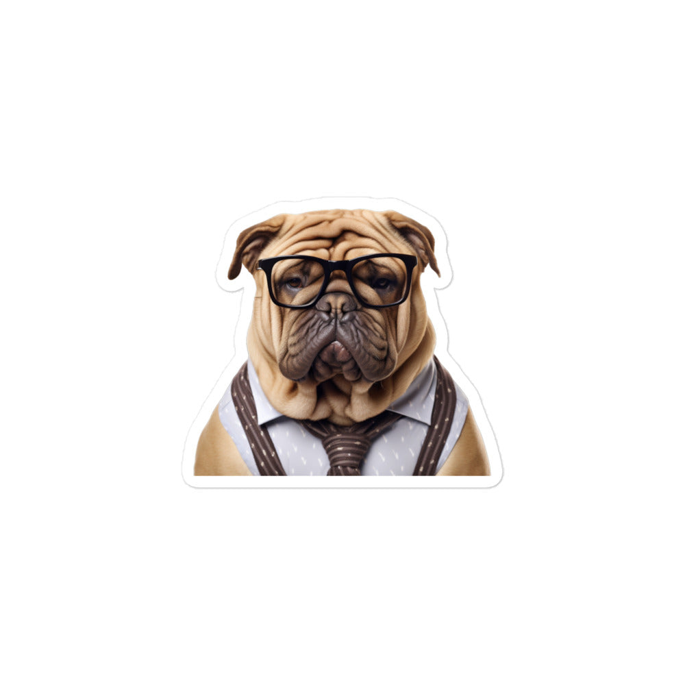 Shar Pei Student Sticker - Stickerfy.ai