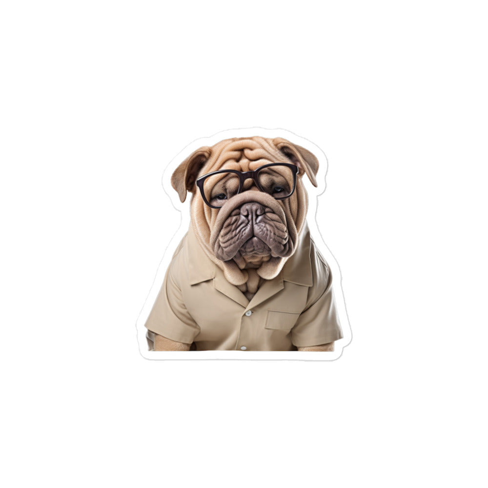 Shar Pei Student Sticker - Stickerfy.ai