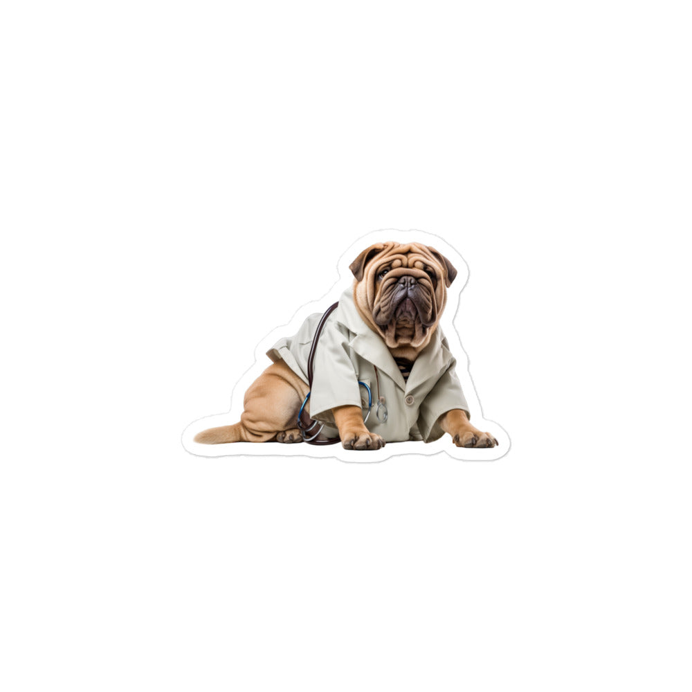 Shar Pei Doctor Sticker - Stickerfy.ai