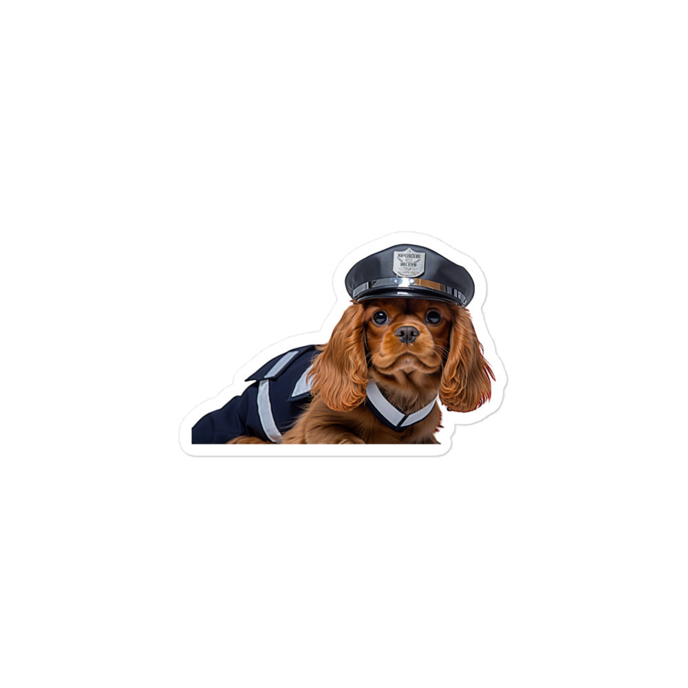 Cavalier King Charles Spaniel Security Officer Sticker - Stickerfy.ai