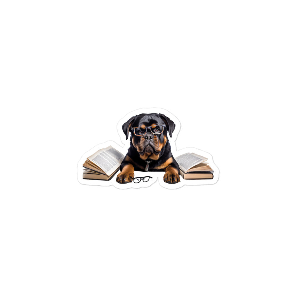 Rottweiler Student Sticker - Stickerfy.ai