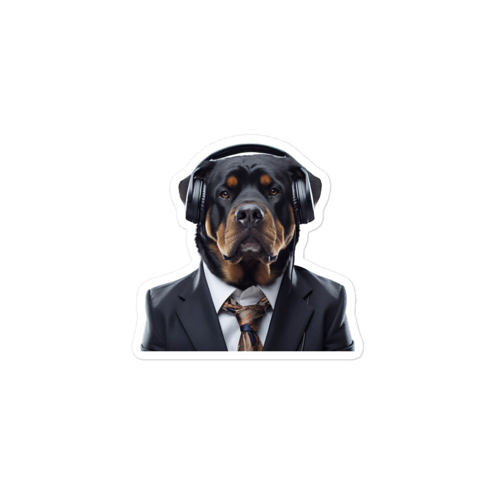 Rottweiler Sales Consultant Sticker - Stickerfy.ai
