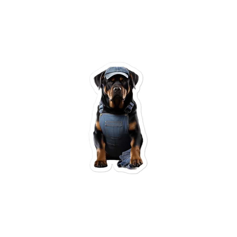 Rottweiler Janitor Sticker - Stickerfy.ai