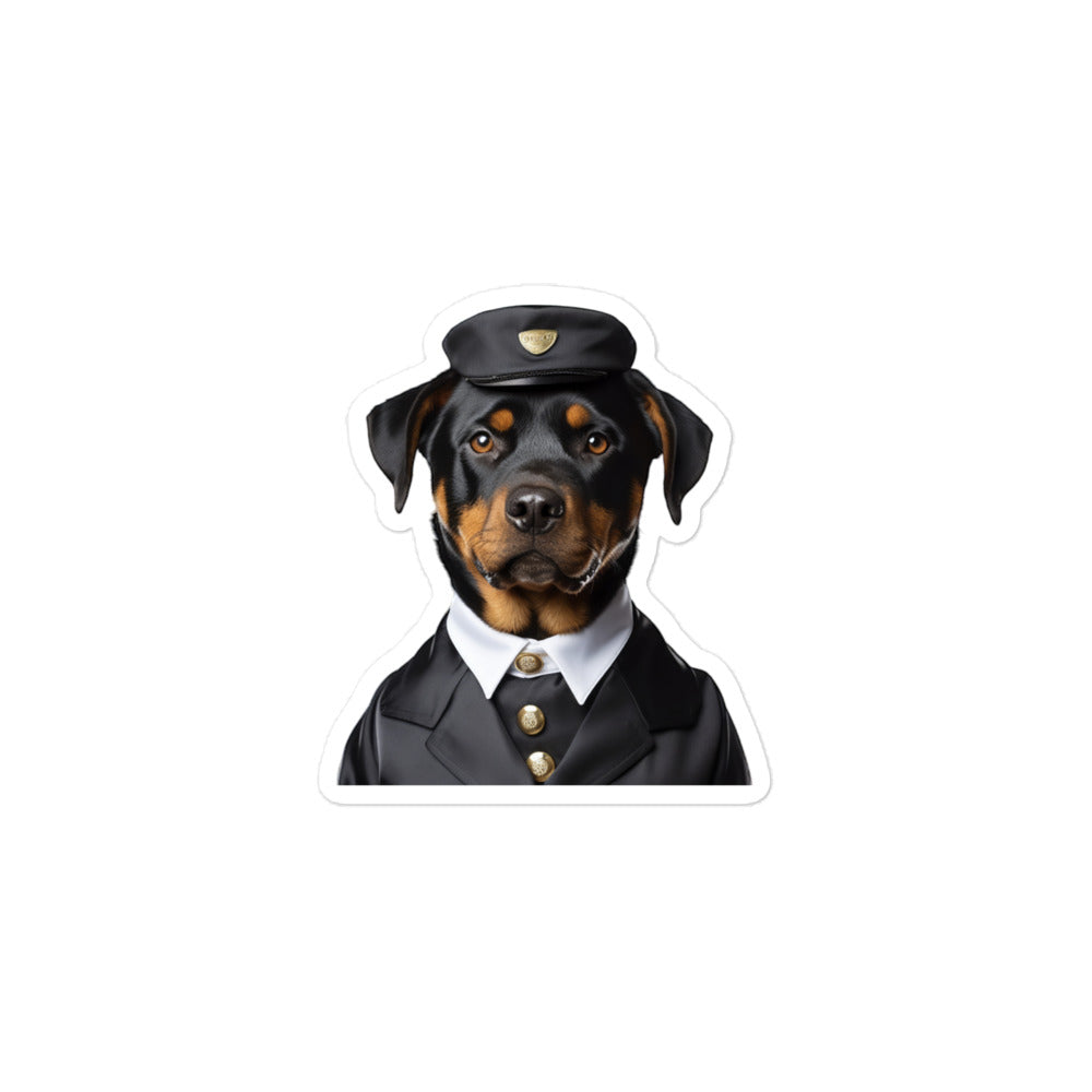 Rottweiler Hotel Staff Sticker - Stickerfy.ai