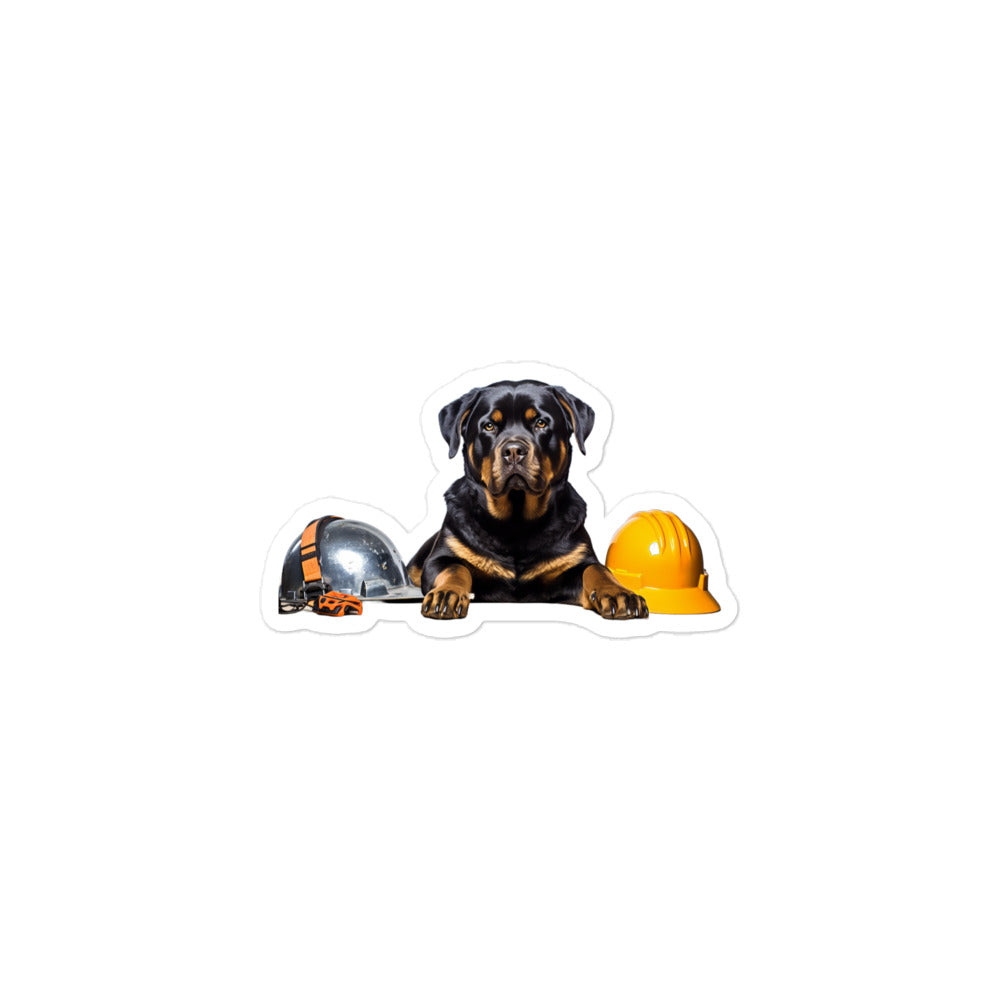 Rottweiler Contractor Sticker - Stickerfy.ai