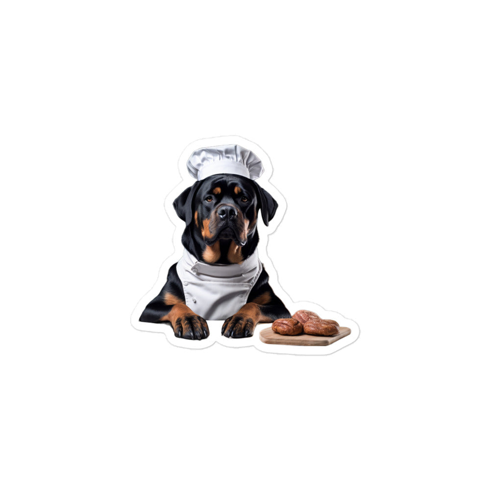 Rottweiler Chef Sticker - Stickerfy.ai