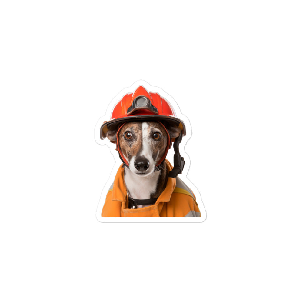 Whippet Firefighter Sticker - Stickerfy.ai