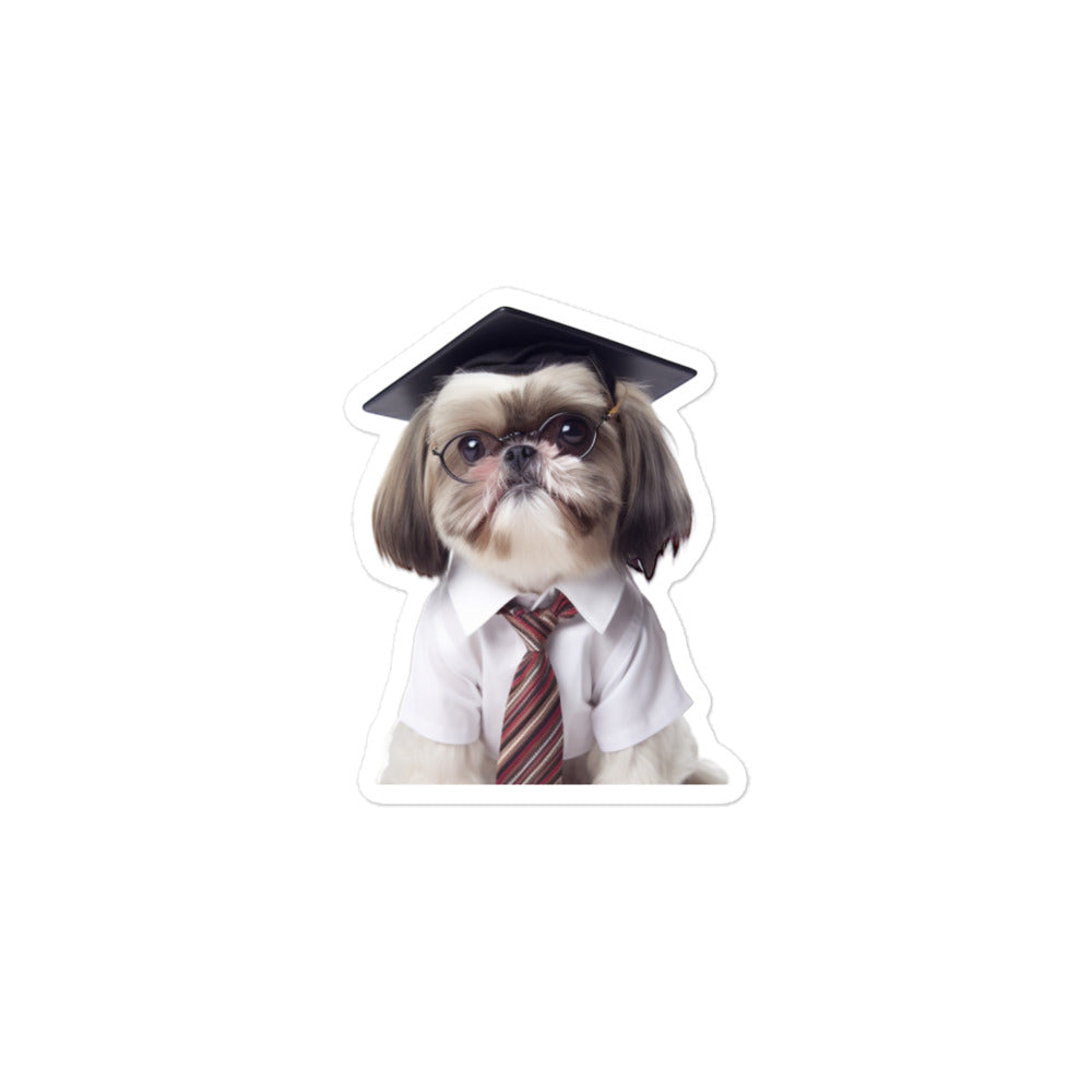 Shih Tzu Student Sticker - Stickerfy.ai