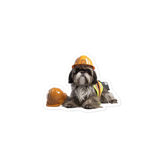 Shih Tzu Contractor Sticker - Stickerfy.ai