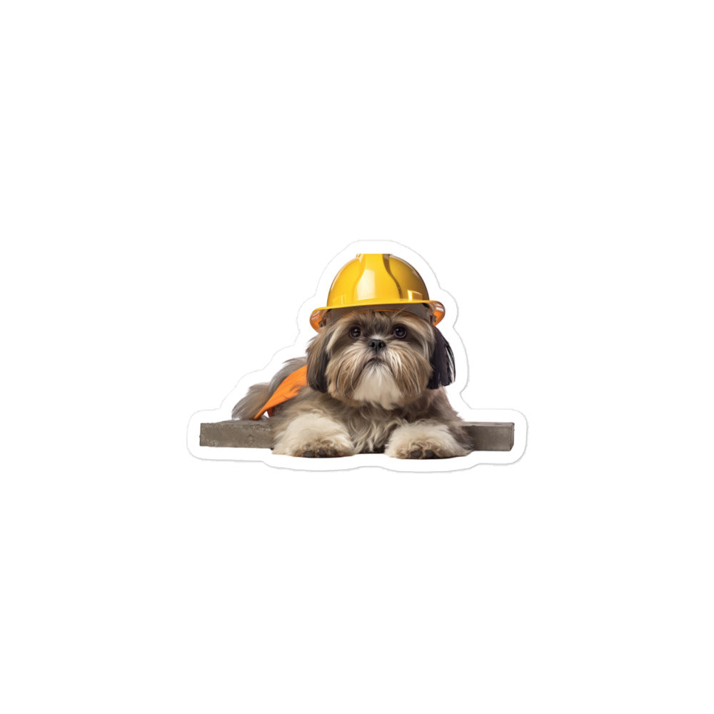 Shih Tzu Contractor Sticker - Stickerfy.ai