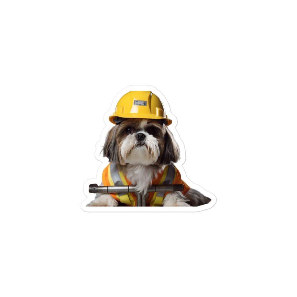 Shih Tzu Contractor Sticker - Stickerfy.ai