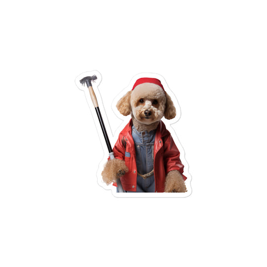 Poodle Janitor Sticker - Stickerfy.ai